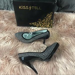 Black Rhinestone High Heel Pumps